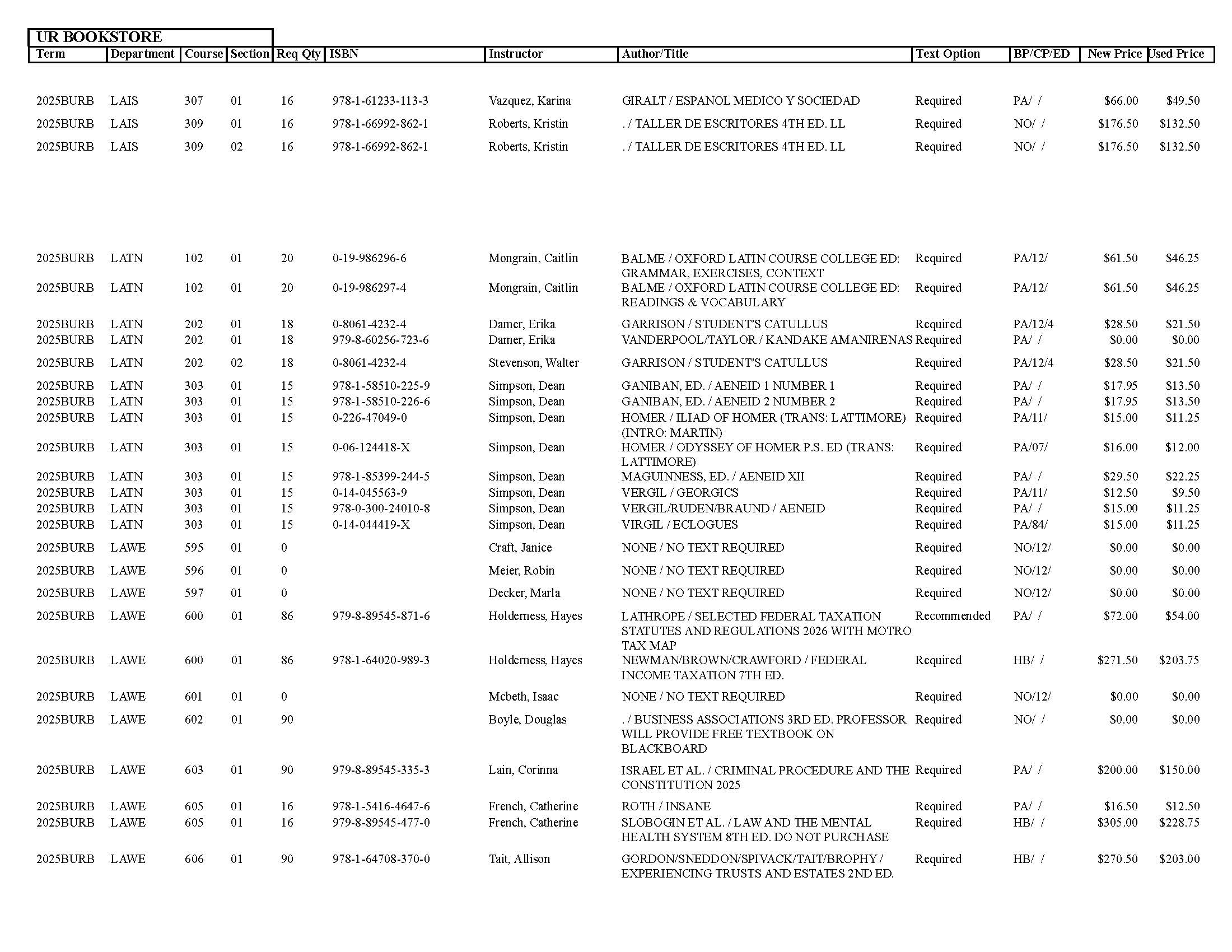 Textbook list assistance please call the SpiderShop at 804-698-9651